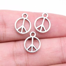13x10mm Alloy Charm Pendant Peace sign Handmade Crafts for Jewelry 60pcs EF4285