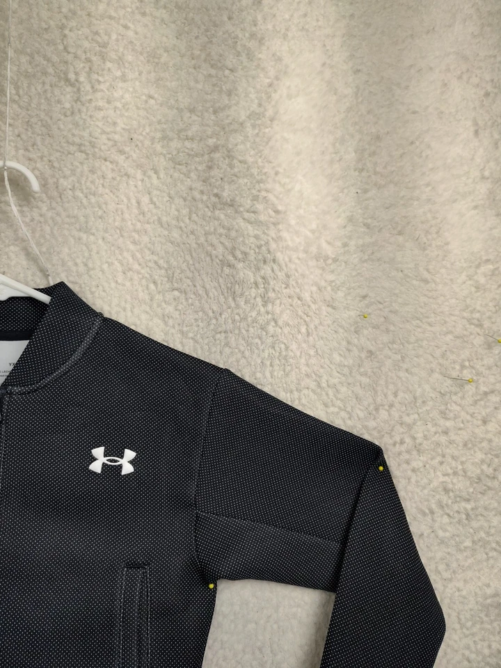 Куртка для девочек Under Armour очень маленькая черная флисовая с длинным рукавом на молнии активная - Изображение 3 из 4