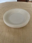 Vintage FireKing Bowls/ Set of 4 Milk Glass Swirl Pattern  Soup Bowls - 7.5 Inch