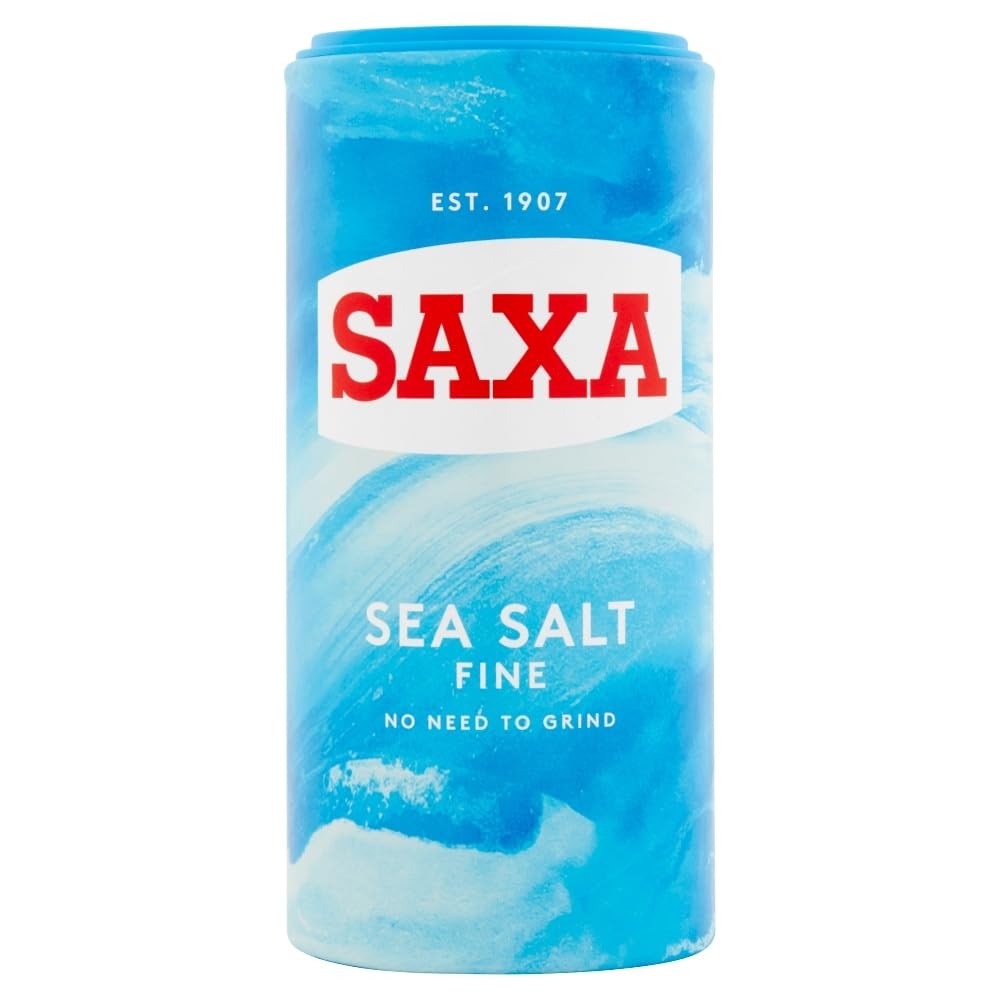 Saxa Fine Sea Salt, 350g Drum  PreGround for Easy, Instant Seasoning