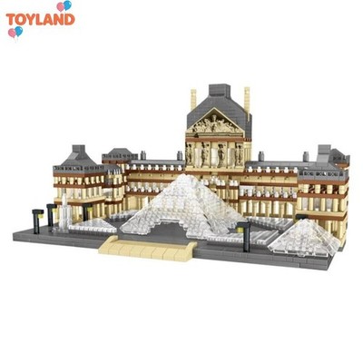 World Architecture Paris Louvre Museum 3D Model DIY Diamond Block Brick Building