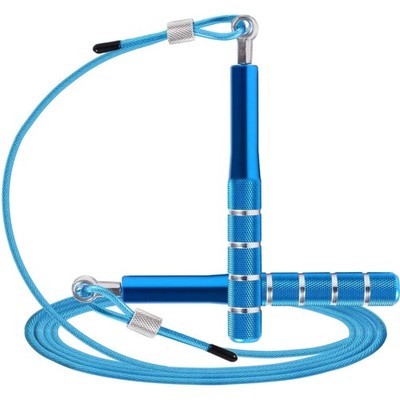 Springseil Crossfit Fitness Speed Seil verstellbar, Stahl, Blau, Erwachsene K...