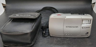 Fujifilm Endeavor 210ix Zoom APS Film Camera Silver w/Case - Tested/Works!