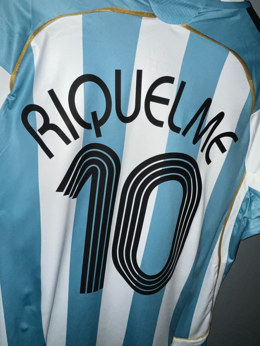 Riquelme 10 Argentina Jersey 2006 Size L Retro Football Soccer