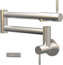 Pot Filler Faucet Brushed Nickel, Wall Mount Folding Kitchen Faucet with Double