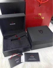 Tudor Watch Box Set - Genuine Black Case, Red Pouch & Documentation Cards