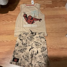 Marvel Boys Spider-Man 2 Piece Tank Short Set Size 8 NWT