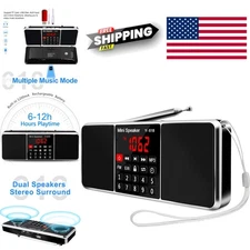 Rechargeable Digital FM Radio Speaker MP3 Player with TF Card USB and LED Screen
