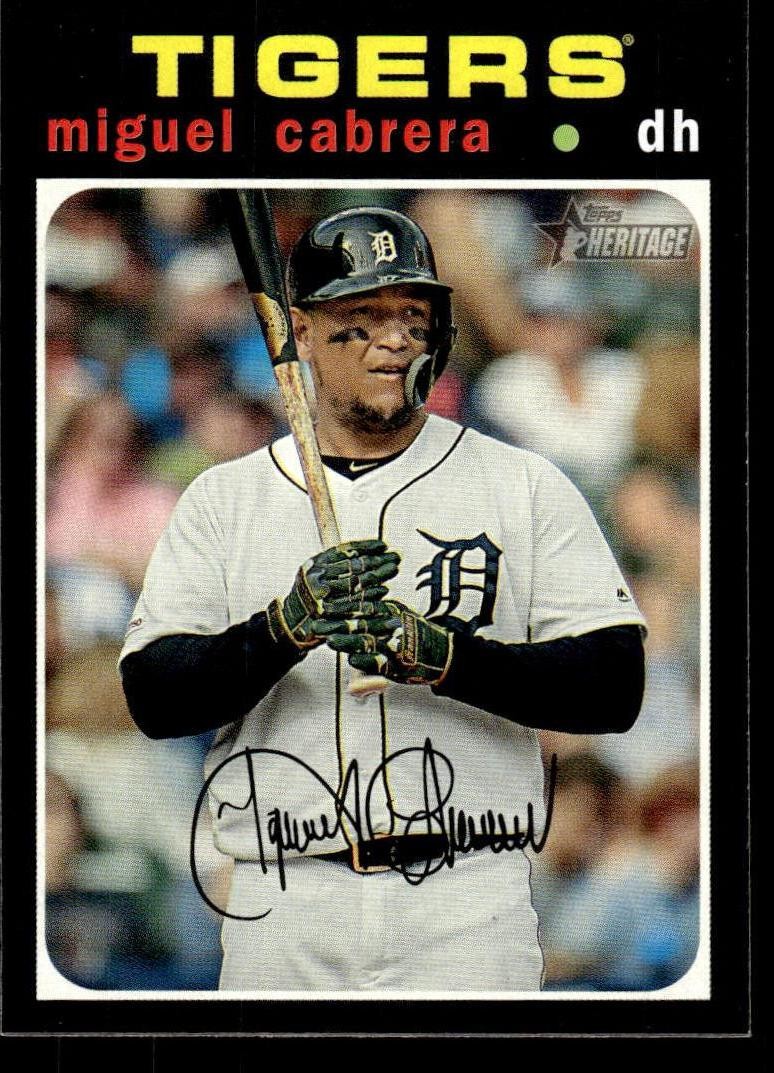 2020 Topps Heritage #41 Miguel Cabrera Card Detroit Tigers