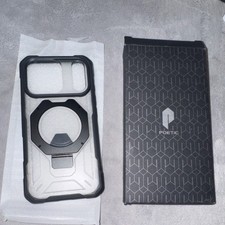 Poetic Rugged Clear Black Kickstand Hard Case Rigid Plastic Fitted Phone Cover