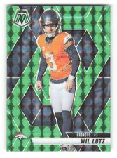 2025 Panini Mosaic Green Prizm #151 Wil Lutz Broncos