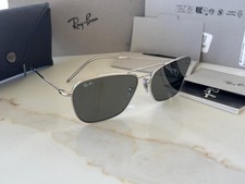 RAY BAN Caravan Reverse Polarized ORBR0102S Gray Silver Mirror Sunglasses 58mm