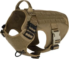 Tactical Dog Harness, Large Size,2X Metal Buckle,Working Dog MOLLE Vest 