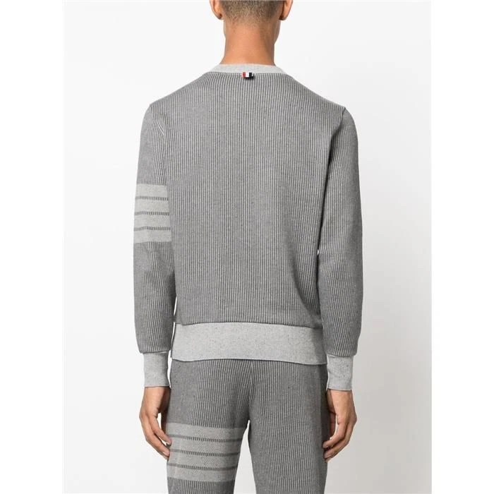 Thom Browne Felpa girocollo uomo 4 barre righe grigio 25SS 133239844
