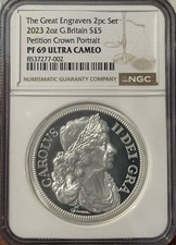 2023 Royal Mint Great Engraver 2oz Silver Proof Petition Crown Portrait NGC PF69