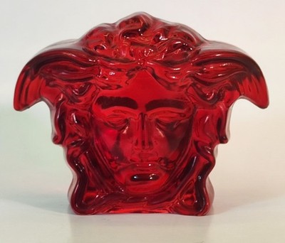 Versace Glas Briefbeschwerer rot 1. Qualität nagelneu & original verpackt Rosenthal