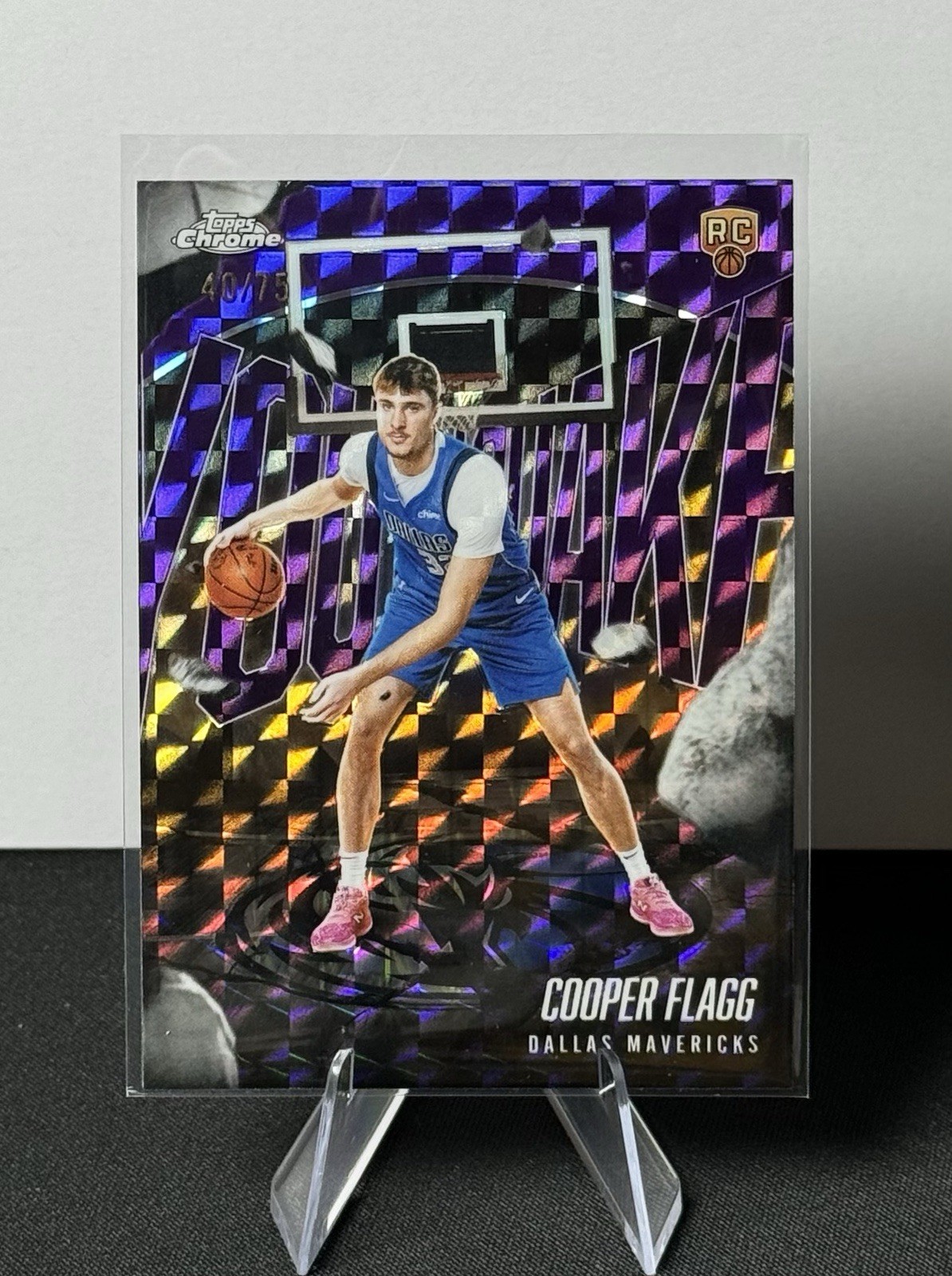 2025-26 Topps Chrome Cooper Flagg Youthquake Purple Geometric /75 #YQ-1 RC