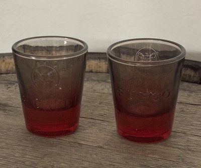 6x BACARDI FUEGO Shot Glas 55ml Becher Gläser Mix Geeicht Neu Bar Geschenk Rar