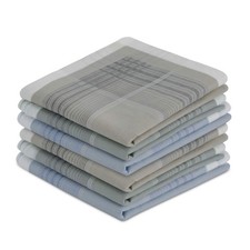 Men's Soft Cotton Handkerchiefs Assorted Color with Stripe 6 Piece Gift Set P...