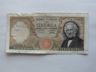 REPUBBLICA 100.000 LIRE ALESSANDRO MANZONI 3/7 1967 MOLTO RARO2 FATE VOI PREZZO