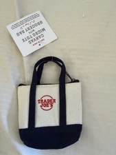 Trader Joe's Mini Canvas Micro Tote with Grocery Bag Blue