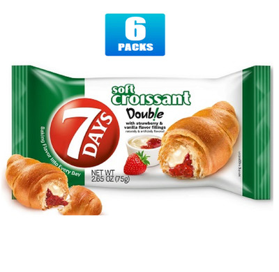 6x Packs 7Days Soft Croissant Strawberry & Vanilla - 2.65 Each