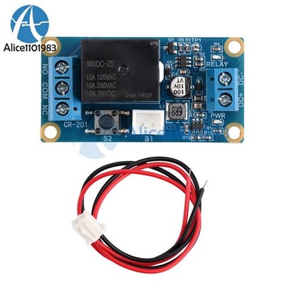 DC5-28V wide voltage 1-Channel Single Button Bistable Self-Locking Relay Module 