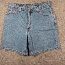 Vintage 90s Levi's High Waisted Denim Shorts Women's 12 Reg 100 Cotton Med Wash