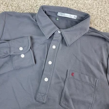 Criquet Slim Fit Mens XL Gray Stretch Knit Long Sleeve Polo