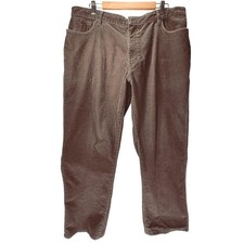 LL Bean Natural Fit Brown Corduroy Pants 40W 29L Mens Dark Chocolate Casual