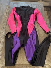 Mens Mares Wetsuit Dive Suit Small Black Pink Bodysuit Shiny Spandex