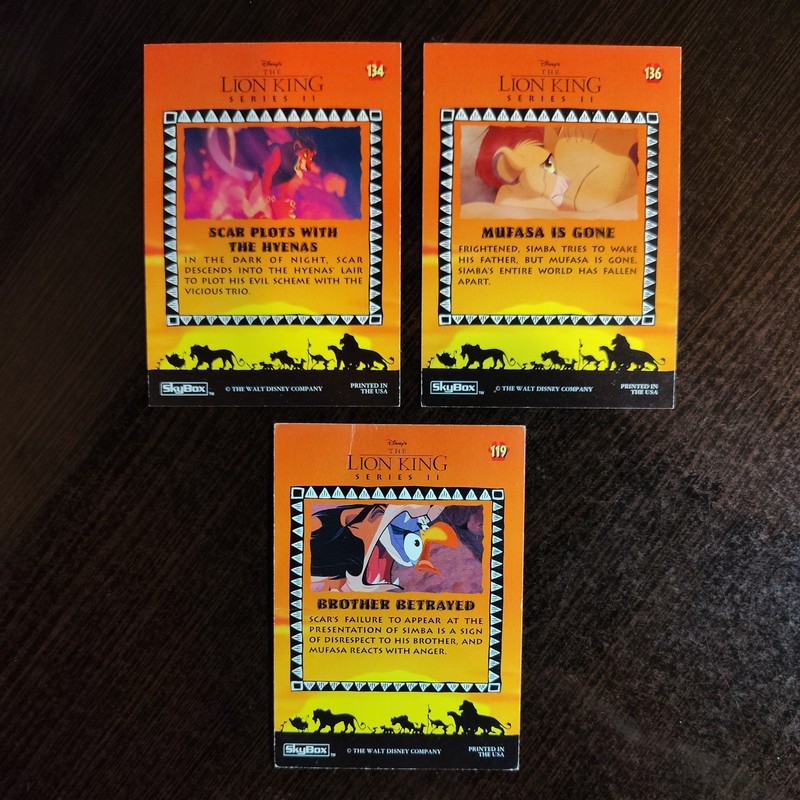 SkyBox - Disney's The Lion King Series 2 - cards #134, #136 & #119