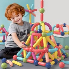 BAKAM Magnetic Building Blocks for Kids Ages 4-8, STEM 42PCS, Multicolored 