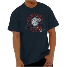 Popeye The Sailor Man New York State Of Mind NY Navy T-shirt Size S-5XL