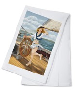 Pinup Girl Sailing - Lp Artwork (100% Cotton Towel Absorbent) Pinup Girl Sailing - Lp Artwork (100% Cotton Towel Absorbent)