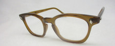 Pentax Hoya Eyeglasses 60"s Style Horn Rim Hipster Custom Honey Clear 48 Medium
