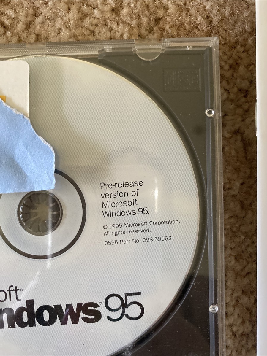 windows 95 pre release preview version 098-59962 rare! | eBay