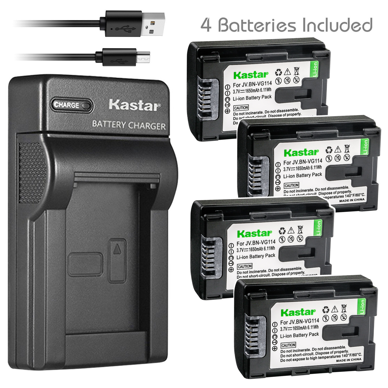 Kastar Battery Slim Charger for BN-VG107U BN-VG108U BN-VG114U BN-VG121U BNVG138U