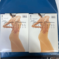 2pair Black and nudes Vintage Hanes Pantyhose size cd