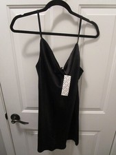 URBAN OUTFITTERS MALLORY COWL NECK BLACK SLIP DRESS SIZE SMALL   NEW
