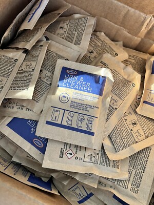 BOX OF 100 URNEX URN BREWER CLEANER PACKETS  1oz each