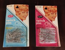 Vintage Sta Rite Switch Hair Pins Ginnie Lou Display Card Shelbyville Old Stock
