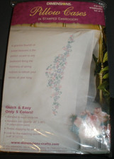 NEW Dimensions Pillow Cases Stamped Embroidery Kit 73197 WILDFLOWERS CS6 