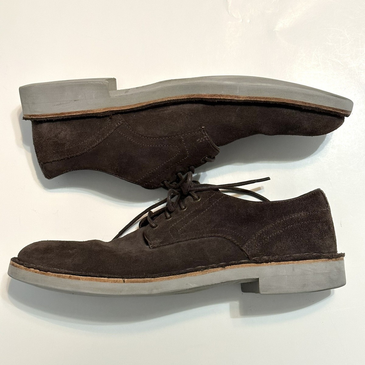 John Varvatos Men\'s Suede Sid Eva Derby shoes in Charcoal Gray John Varvatos Shoes Mens Size 8 M Sid Eva Brown Suede Derby  main image 4