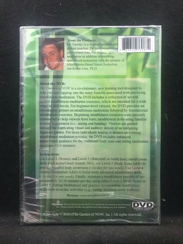 The Garden of Now (DVD) Meditation/Stress Reduction/Dr. Derek G. Turesky NEW! - Picture 2 of 2