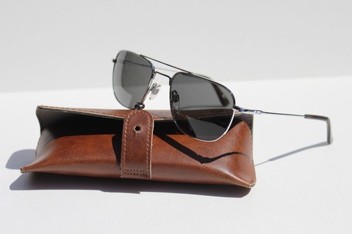 AMERICAN OPTICAL Checkmate Sunglasses Silver/Grey 56-21-145 ST SM GYN NEW - Picture 6 of 11