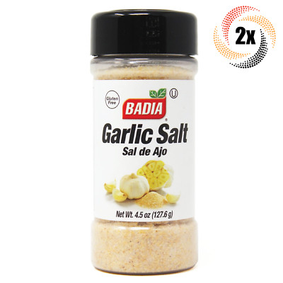 2x Shakers Badia Garlic Salt Seasoning | 4.5oz | Gluten Free! | Sal De Ajo