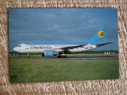 UZBEKISTAN AIRWAYS AIRBUS A310-324.VTG RARE AIRCRAFT POSTCARD*P44