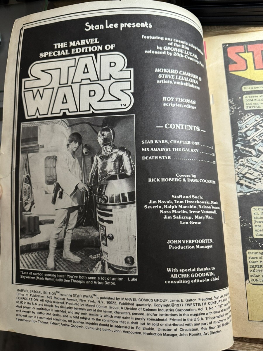 Star Wars Marvel Special Edition Collectors 1st Edition 1977 Vol