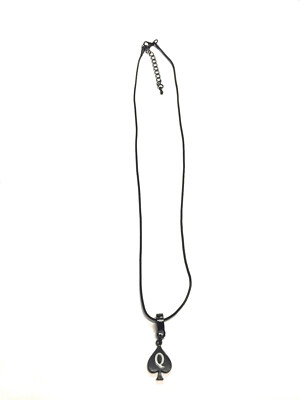 Black Queen of Spades Necklace Hotwife Swinger BBC Cuckold Jewelry - QOS Brand